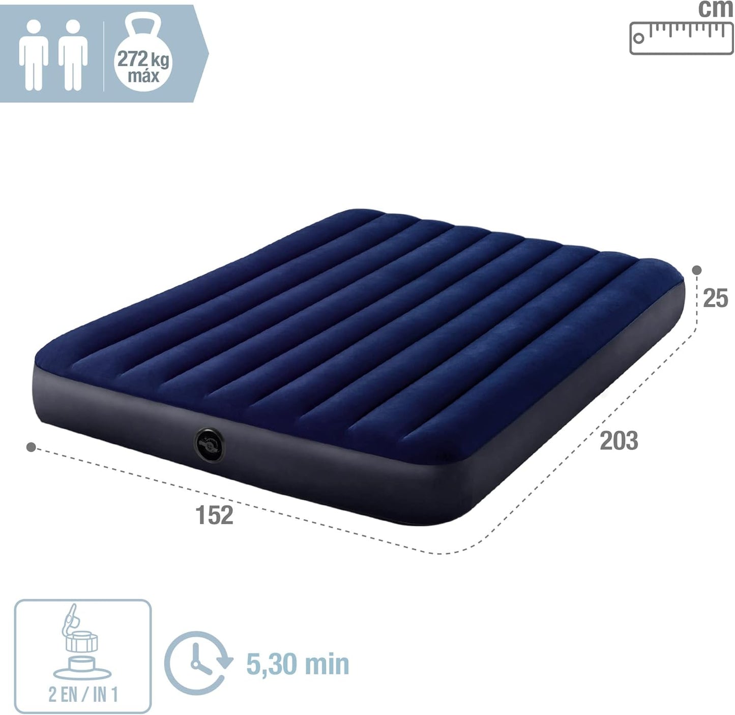 Intex Dura-Beam Standard Classic Downy Air Bed, 64765, 1.52m x 2.03 x 25 cm
