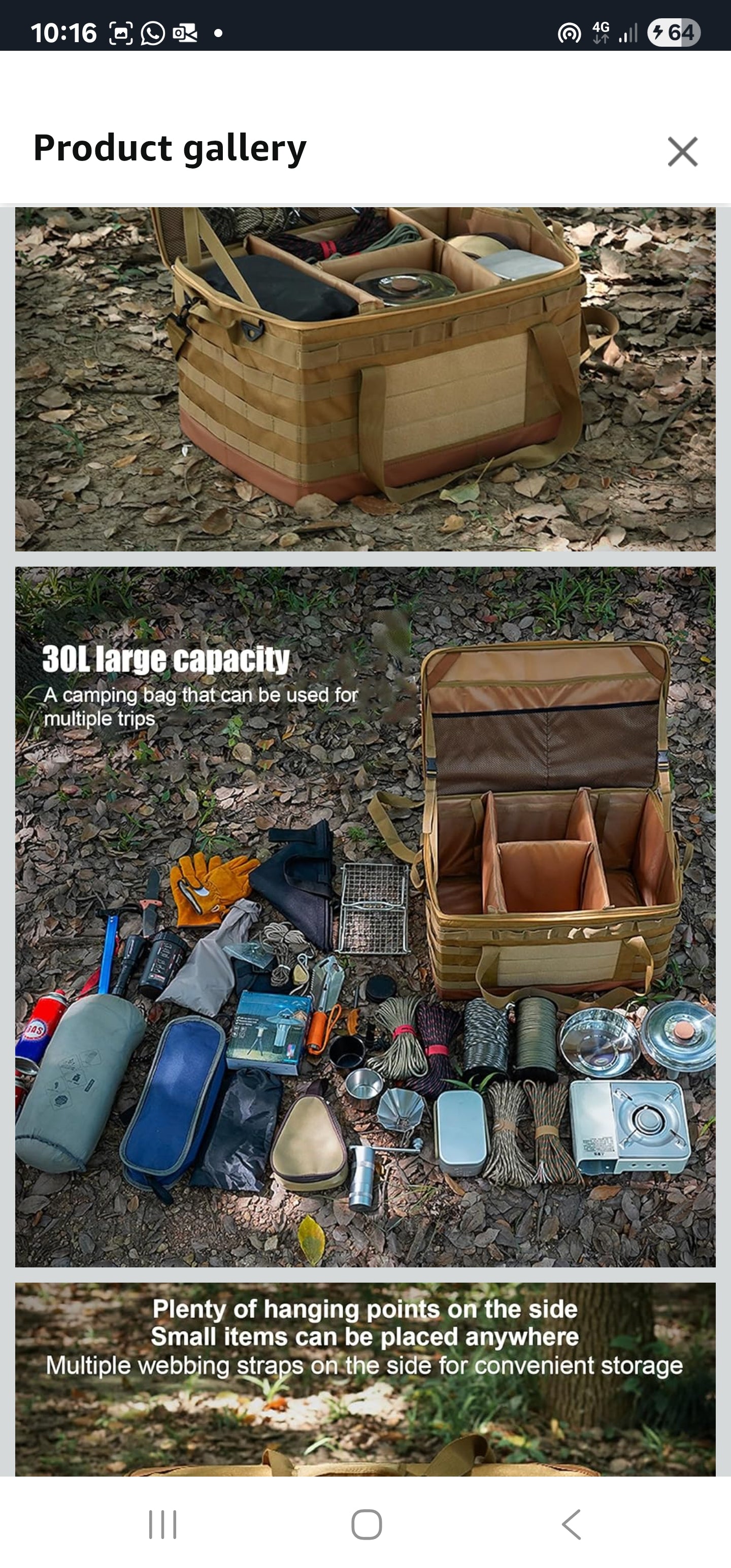 Camping Storage Bag, Large Capacity 30L BBQ and Picnic Bag Organizer with Handles, Hard Design Collapsible Trunk Organizer Multipurpose Tactical Bags Travel Bag