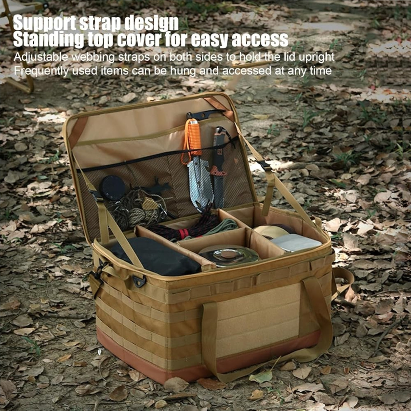 Camping Storage Bag, Large Capacity 30L BBQ and Picnic Bag Organizer with Handles, Hard Design Collapsible Trunk Organizer Multipurpose Tactical Bags Travel Bag