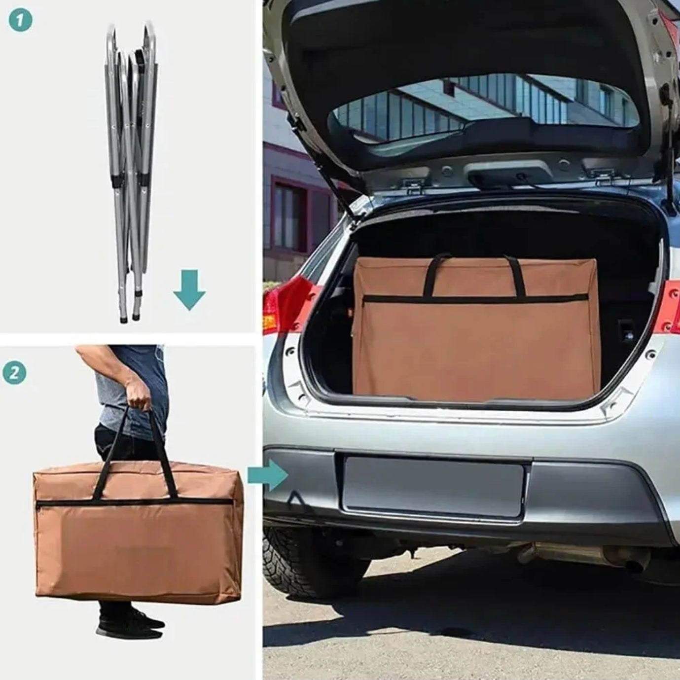 Foldable & Portable Design – Easy to carry, store, and set up anywhere
Durable & Weather-Resistant – Made from strong, outdoor-grade materials
Extensible Tabletop – Adjustable size for extra working space
Carry Handle Included – Integrated handle and comp
