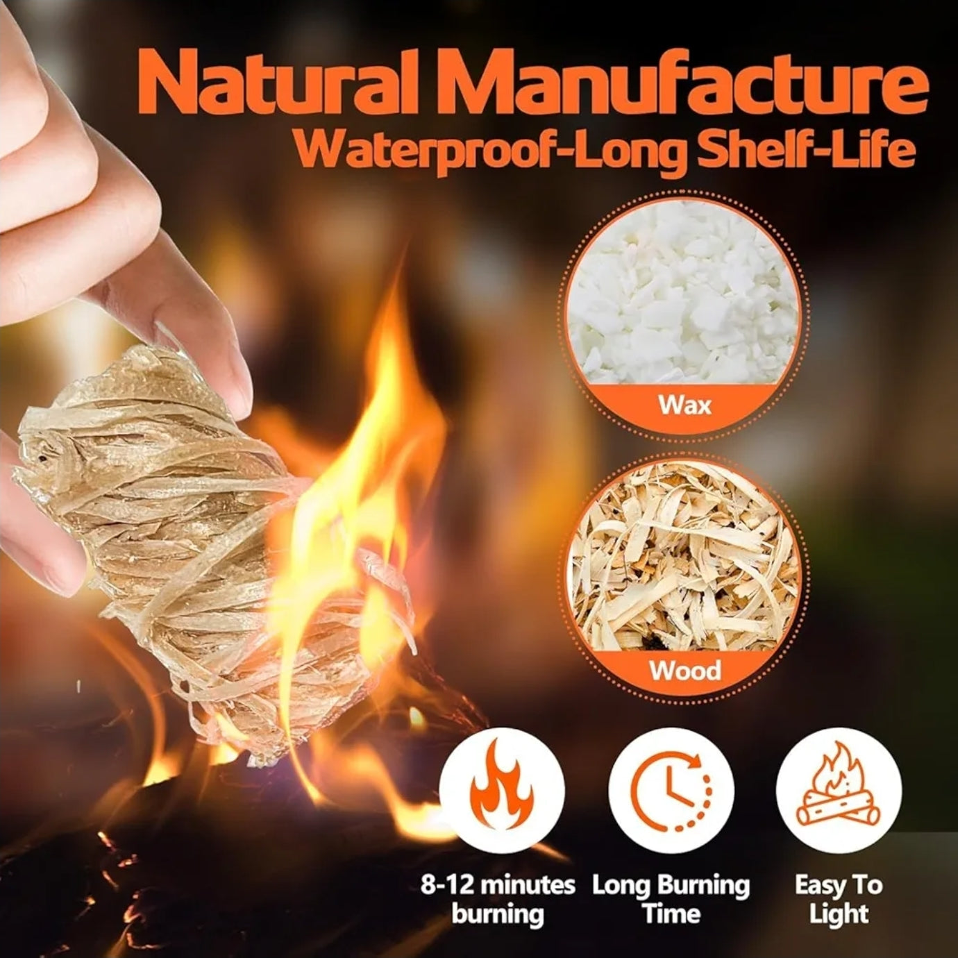 36 PCS Natural Fire Starter Fire Lighter for Campfires BBQ Grill Fireplace Wood Stove Camp Fire Pit,Charcoal Starter,Quick Light Camping Fire Lighter (36)
