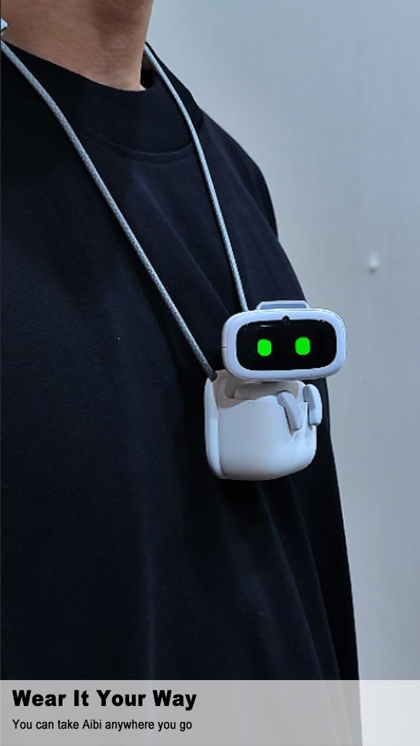 EMOPET AIBI Pocket Pet, Portable Robot, ChatGPT-Powered AI Companion with Voice Commands, Emotional Interaction, Singing and Dancing, Magnetically Attaches to Any Place, Ultra-Portable
