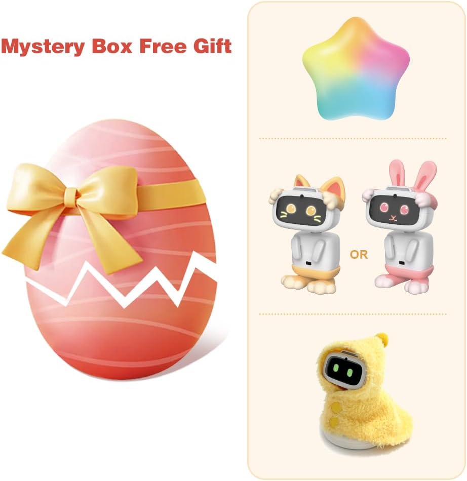 EMOPET AIBI Pocket Pet, Portable Robot, ChatGPT-Powered AI Companion with Voice Commands, Emotional Interaction, Singing and Dancing, Magnetically Attaches to Any Place, Ultra-Portable