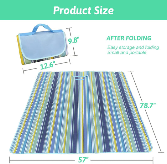 Fortable Picnic Blanket, Waterproof Beach Blanket, Waterproof Picnic Blanket, Portable Picnic Mat, Portable Beach Mat, for Outdoor Camping Family Outdoor Park Garden