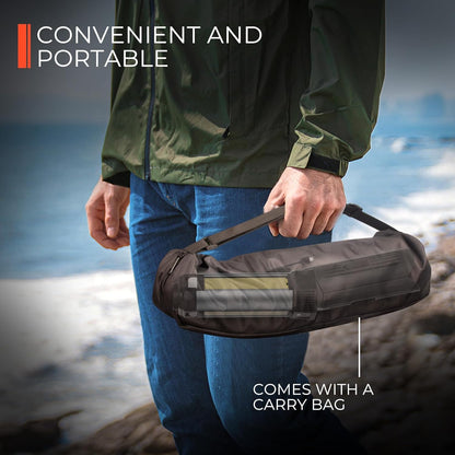 Rechargeable LED Work Light with Stand - Cordless Work Light Kit 3 Page Head,500/1000/2000 Lumen Dimmable 6AH Camping Light with Detachable Tripod,Hooks and Carrying Bag (Work Light with Tripod)