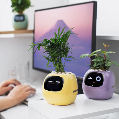 PLANTSIO Smart Emoji Pet Pot for Plant Care Guidance