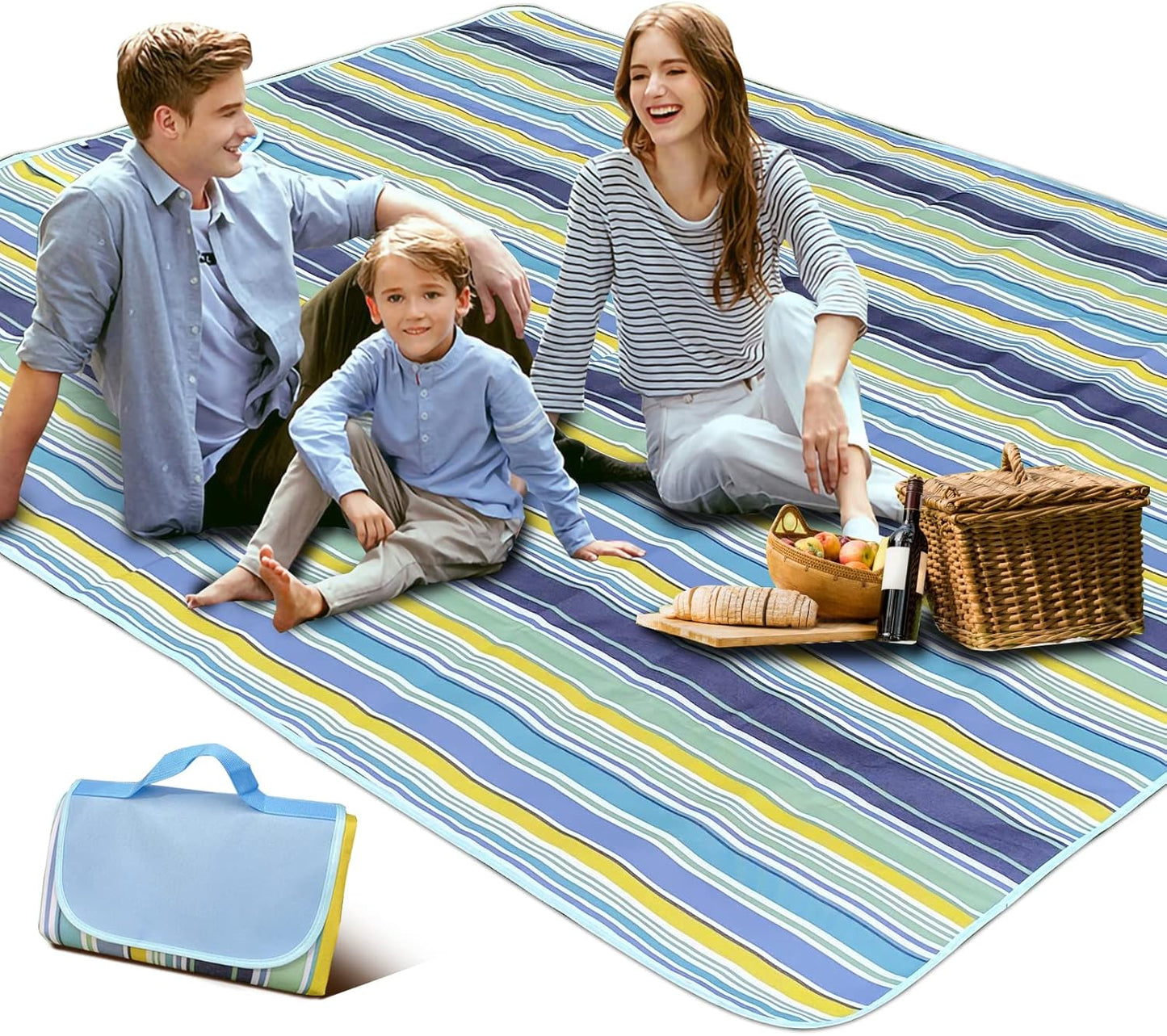 Fortable Picnic Blanket, Waterproof Beach Blanket, Waterproof Picnic Blanket, Portable Picnic Mat, Portable Beach Mat, for Outdoor Camping Family Outdoor Park Garden
