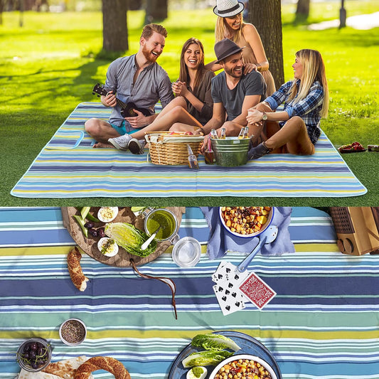 Fortable Picnic Blanket, Waterproof Beach Blanket, Waterproof Picnic Blanket, Portable Picnic Mat, Portable Beach Mat, for Outdoor Camping Family Outdoor Park Garden