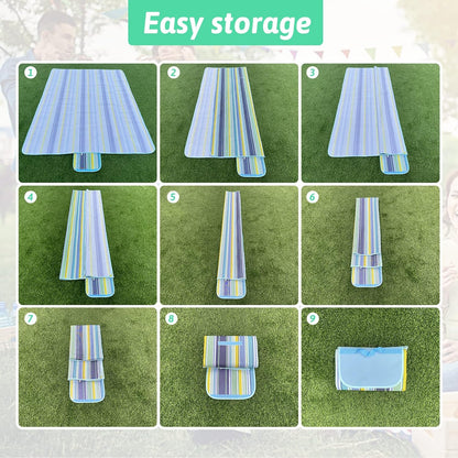 Fortable Picnic Blanket, Waterproof Beach Blanket, Waterproof Picnic Blanket, Portable Picnic Mat, Portable Beach Mat, for Outdoor Camping Family Outdoor Park Garden