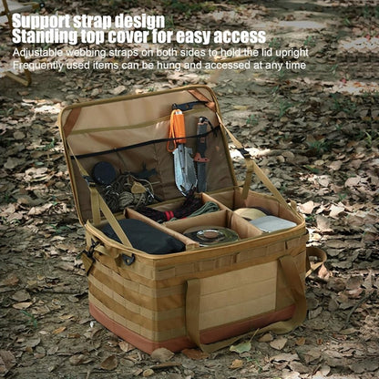 Camping Storage Bag, Large Capacity 30L BBQ and Picnic Bag Organizer with Handles, Hard Design Collapsible Trunk Organizer Multipurpose Tactical Bags Travel Bag